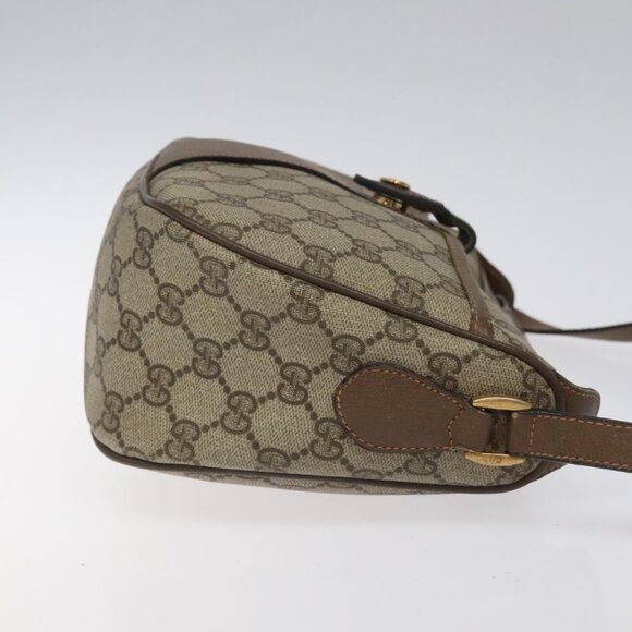 GUCCI GG Supreme Web Sherry Line Shoulder Bag PVC Beige Gold Red Auth ki5490 - Picture 5 of 16